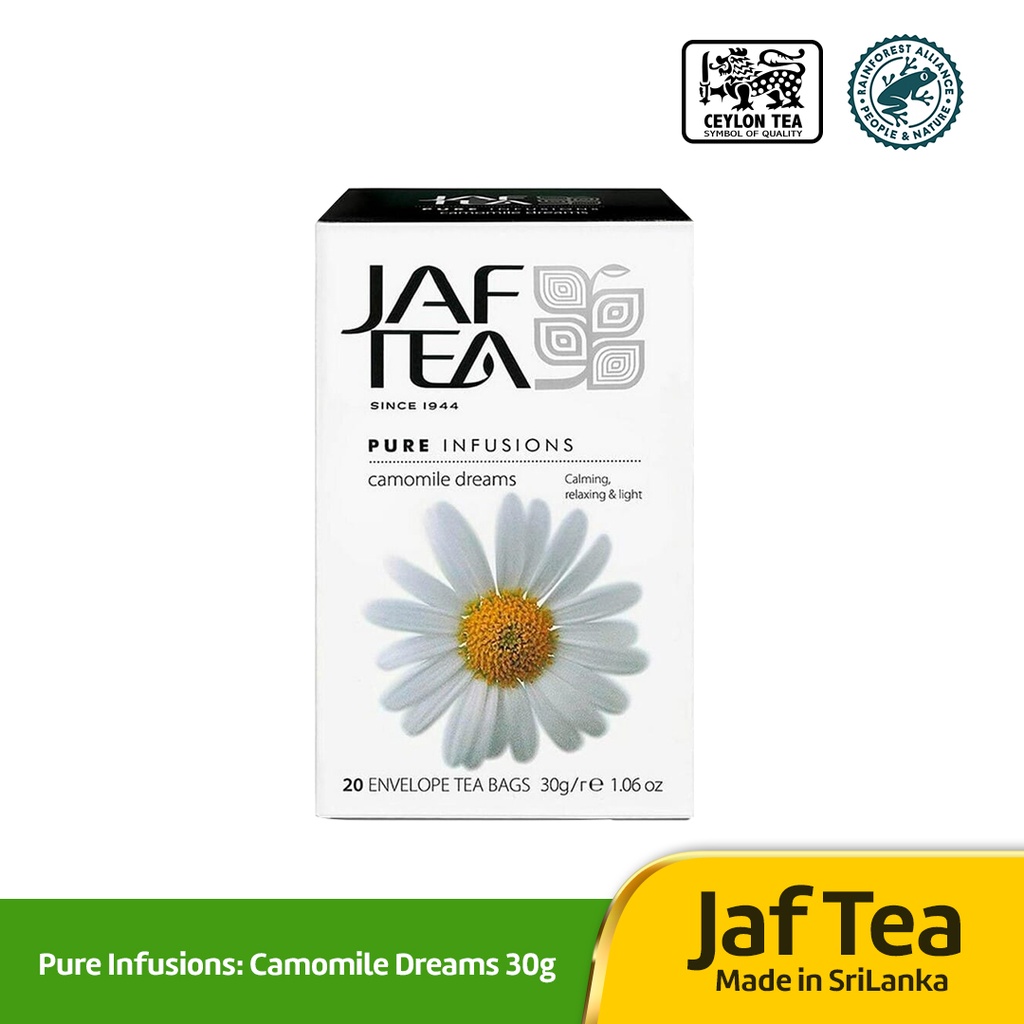 Jual JAF Tea Pure Infusions Chamomile Dreams 30g / 20 Tea Bags | Shopee ...