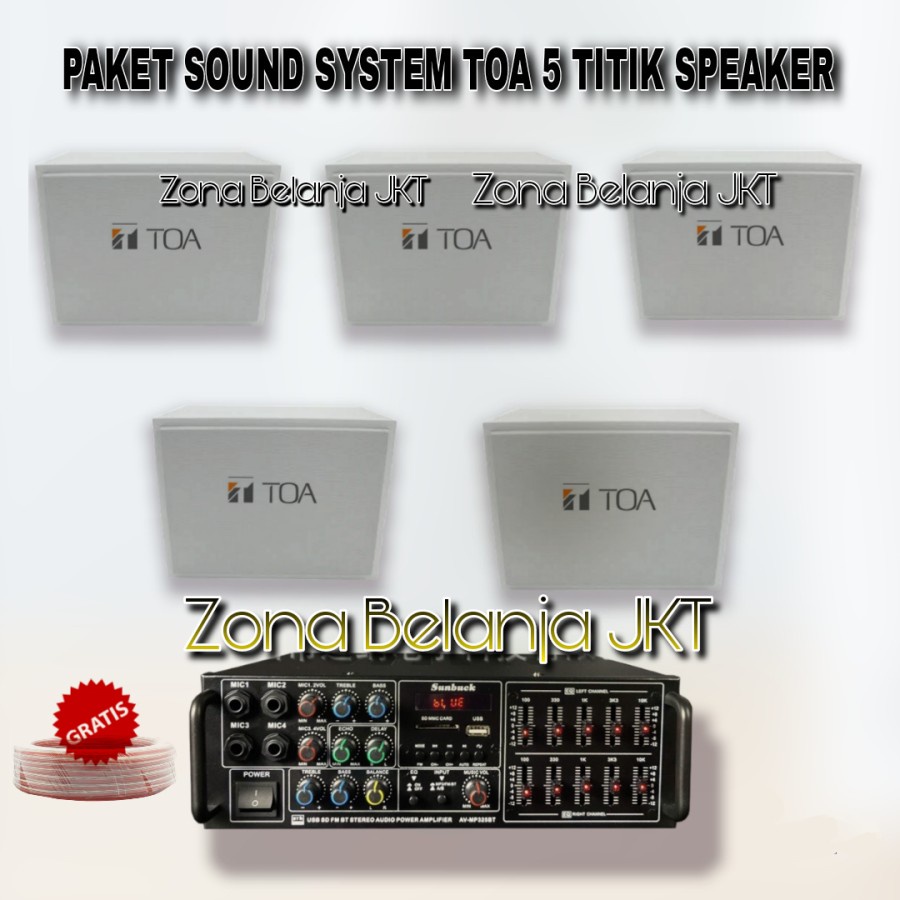 Jual PAKET SOUND SYSTEM SPEAKER TOA BOX 5 SPEAKER MASJID CAFE RESTO ...
