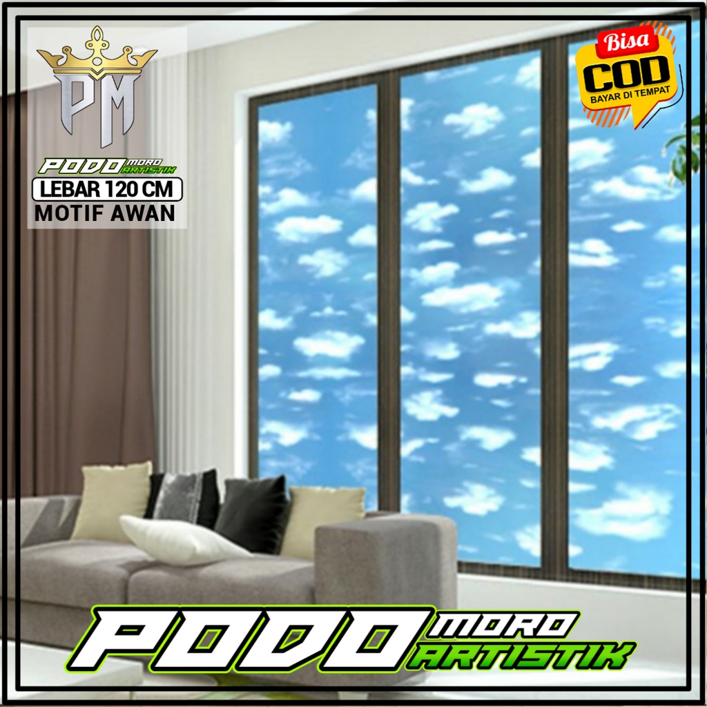 Jual STIKER KACA MOTIF AWAN LEBAR 120 CM | Shopee Indonesia