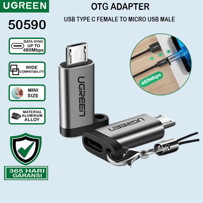 Jual Ugreen 50590 Adaptor Adapter Converter Otg Micro Usb To Type C ...