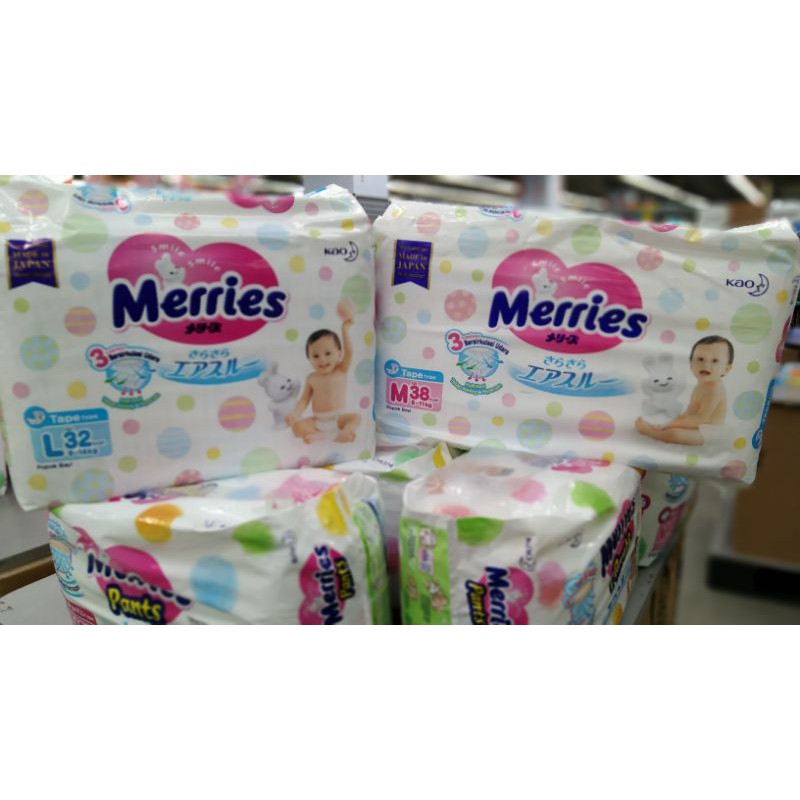 Jual Merries diapers M38 dan L32 | Shopee Indonesia