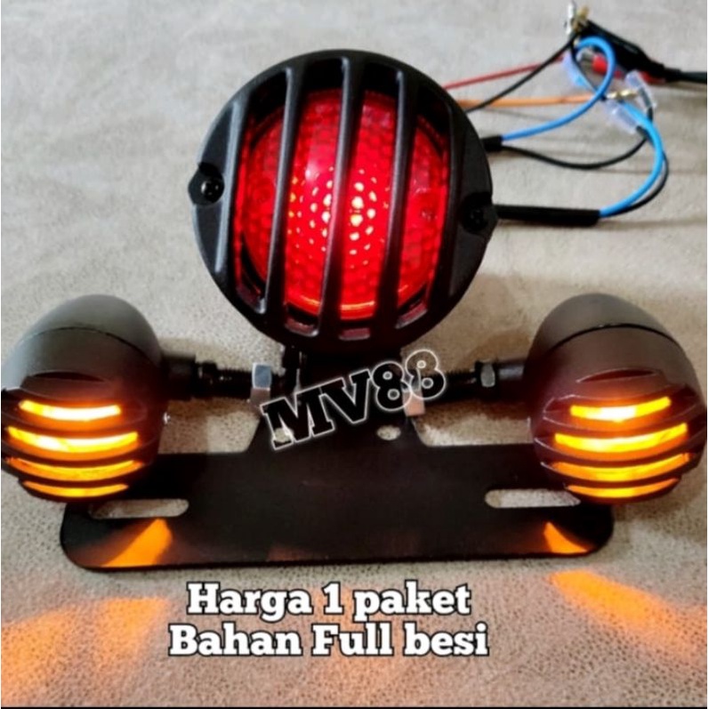 Jual Paket Stoplamp Lampu Rem Plus Sein Tralis Sen Grill Tralis Motor Costum Kualitas Terbaik