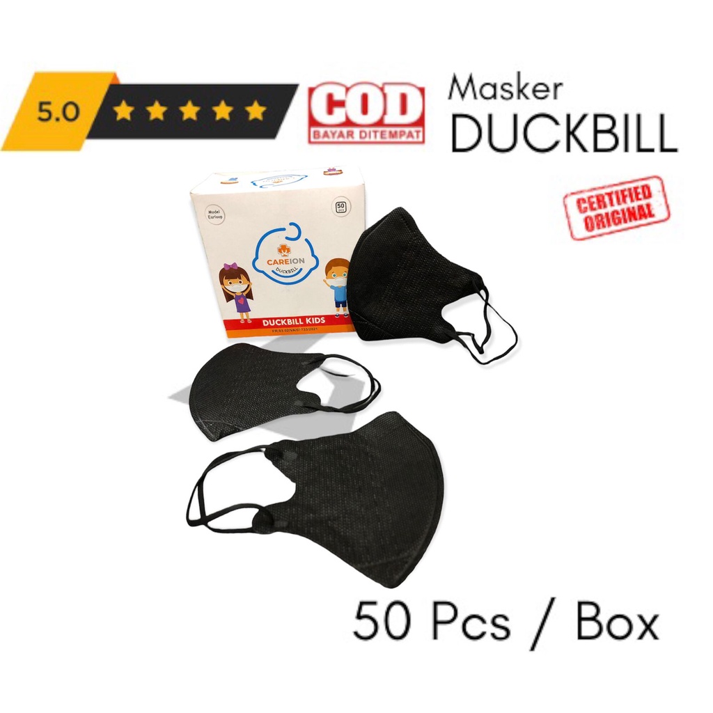 Jual Isi 50 Pcs Masker DUCKBILL Anak CAREION Mask Duck Bill Kids Garis ...