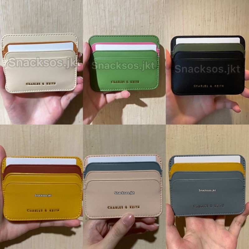 Jual Charles and Keith Cardholder Two Tone Multi Slot Card Holder