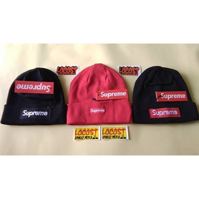 Jual BEANIE / KUPLUK SUPREME (Free Pin + Sticker) | Shopee Indonesia