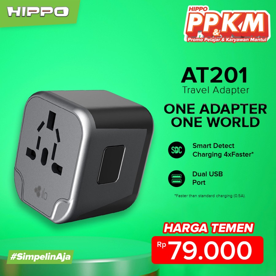 Jual Hippo ILO AT201 Adapter Smart Detect Charging | Shopee Indonesia