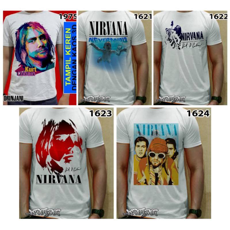 Jual kaos baju nirvana / kurt cobain / grunge / nevermind / hang tag ...