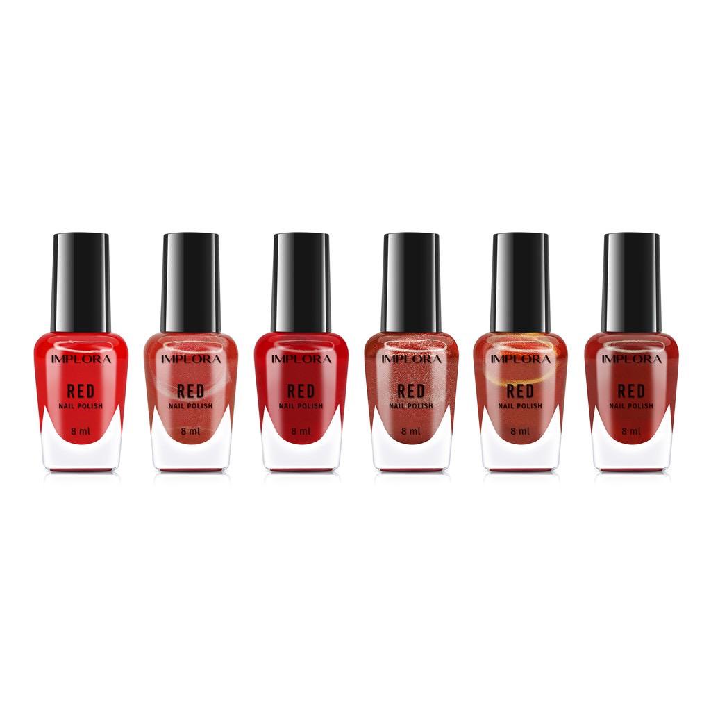 Jual IMPLORA Nail Polish (Clear/ Nudes/ Wonder/ Red) Paint It Red