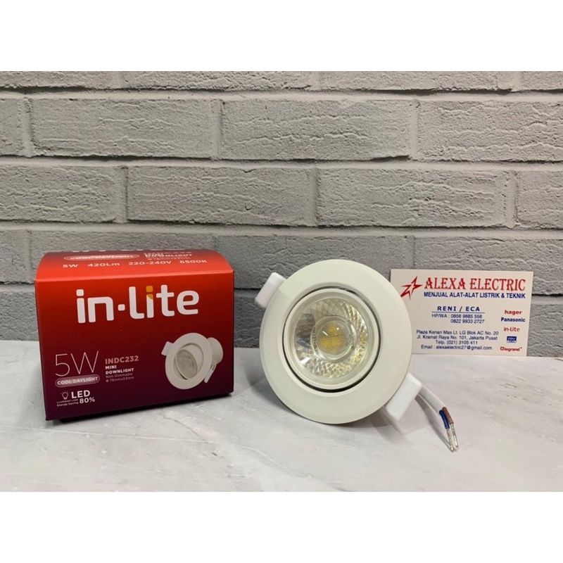 Jual Lampu Spotlight Mini Downlight Inlite 5 Watt Indc232 Putih