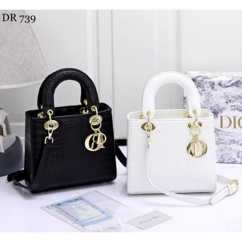 Tas Branded Wanita Cristian Dior Croco Lady 739Q With Box