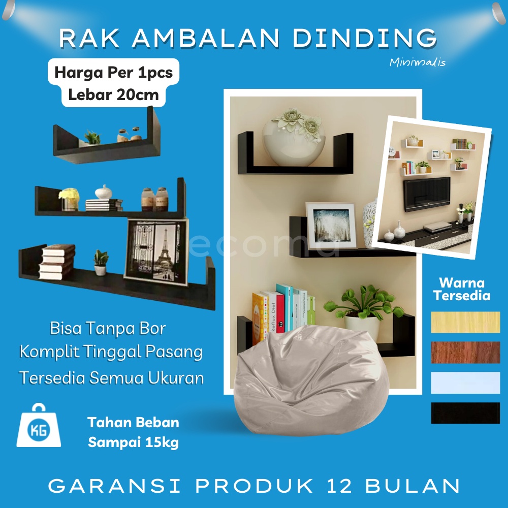 Jual Rak Ambalan Dinding Minimalis MULTI FUNGSI Rak Buku Hiasan Papan ...