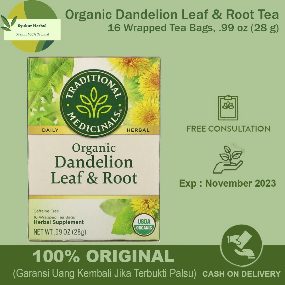 Jual Traditional Medicinals Organic Dandelion Leaf & Root Tea 16 ...