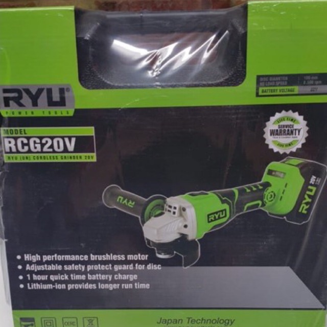 Jual Mesin Disc Grinda RYU Nirkabel 20 V - Cordless Grinder RCG 20V ...