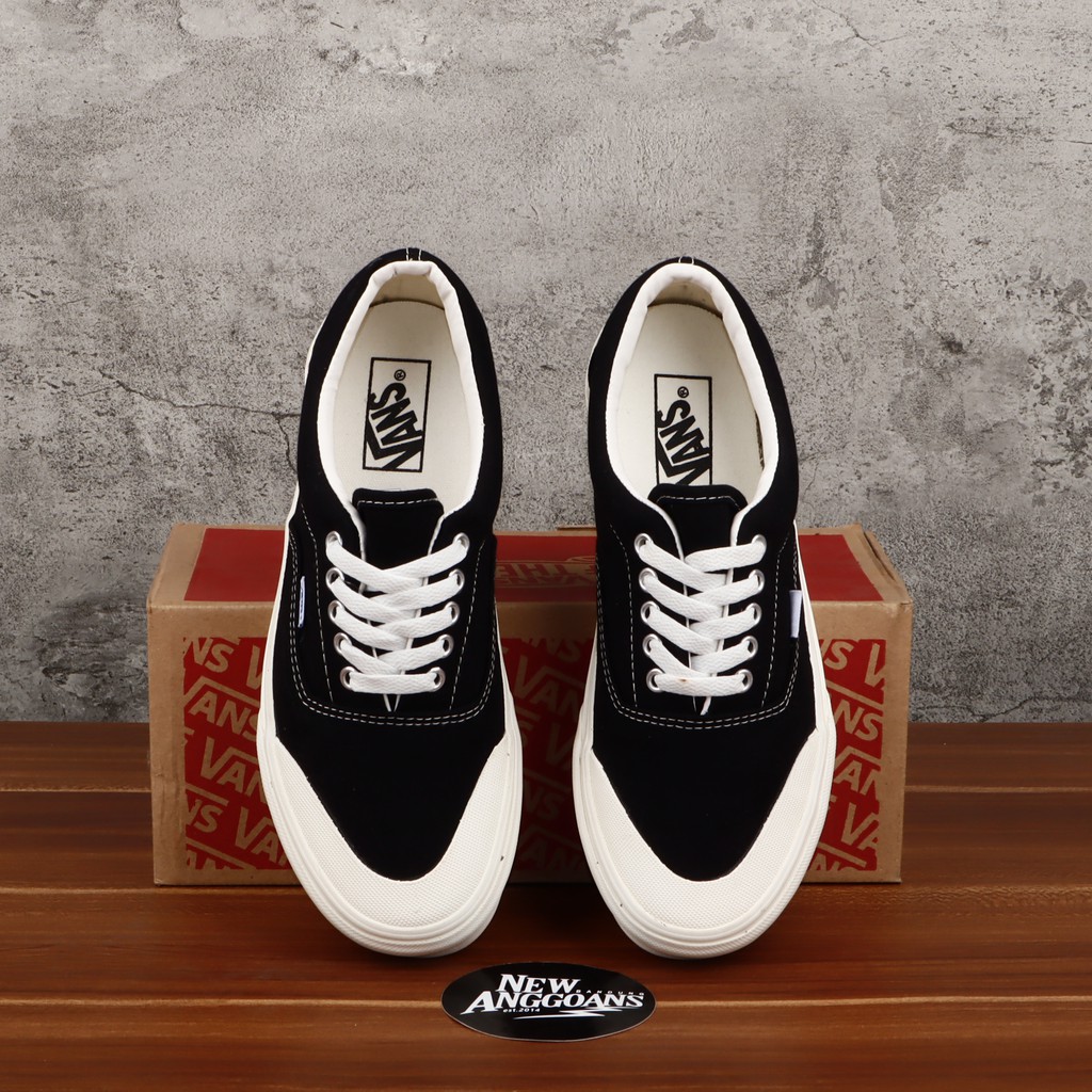 Jual Sepatu Vans Era Halfmoon Toe Cap Black White Hitam Putih DT BNIB Shopee Indonesia