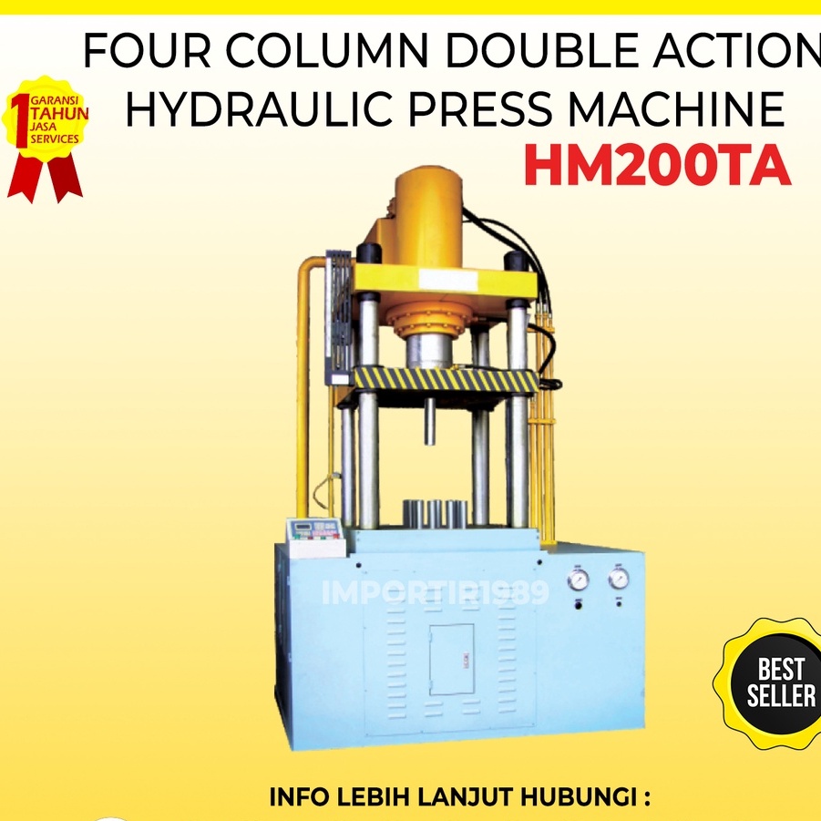 Jual Mesin Press 200Ton Hidrolik 4 Tiang Double Action Hydraulic ...