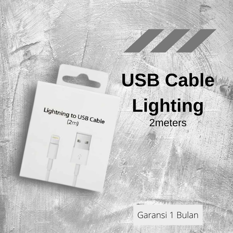 Jual Kabel Lightning USB 2meter | Shopee Indonesia