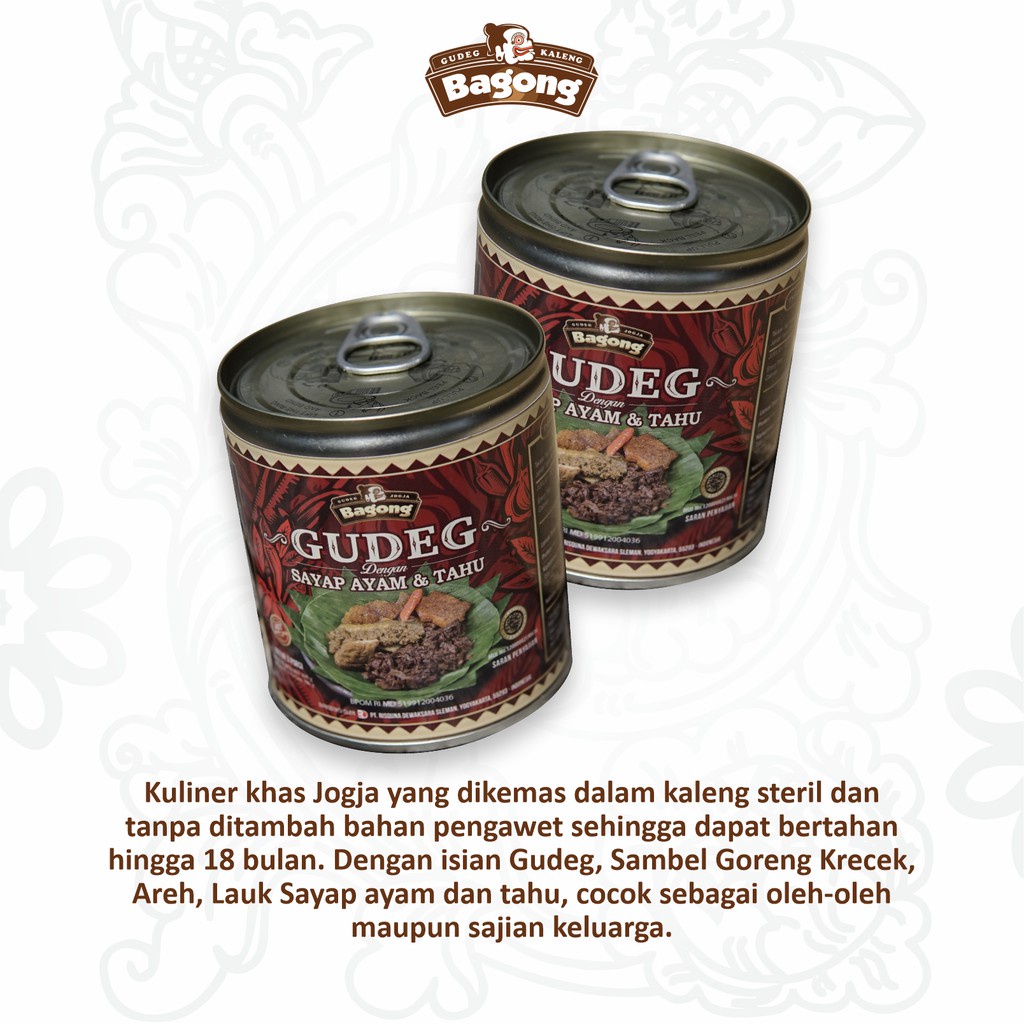 Jual Gudeg Bagong SAYAP AYAM DAN TAHU 300 gram Free Bubble Wrap Gratis ...