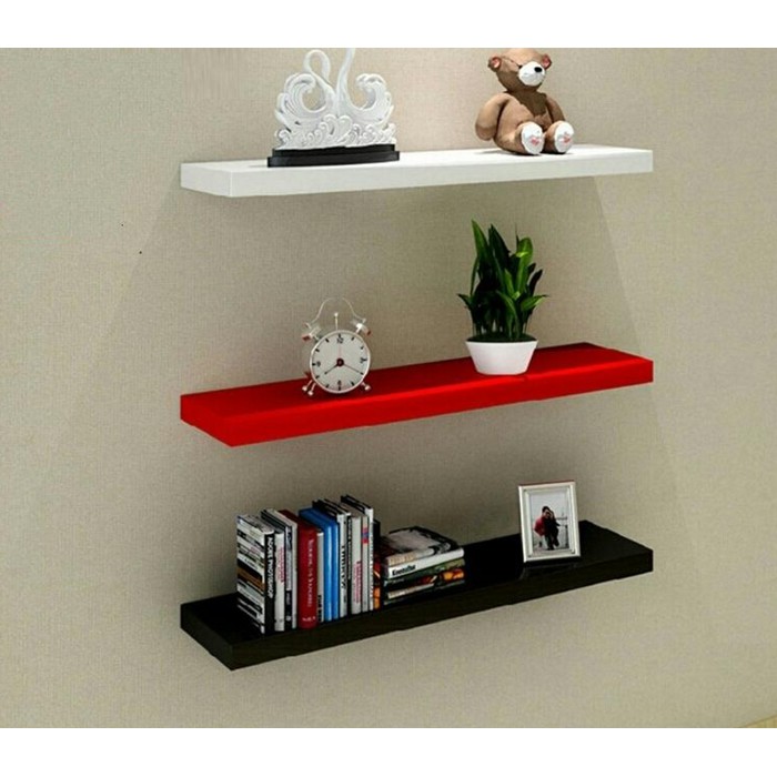Jual rak dinding floating shelf set 40 (isi 3pcs) | Shopee Indonesia