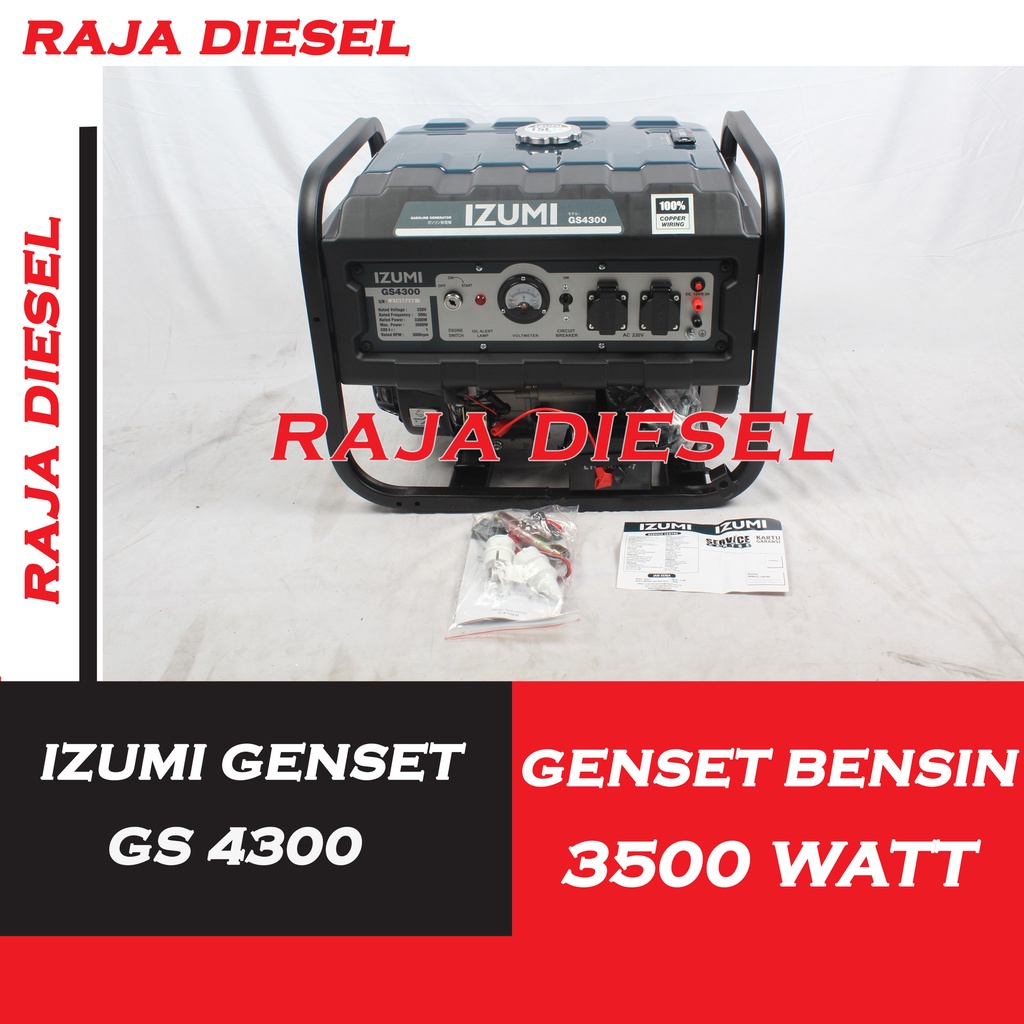 Jual IZUMI Genset Bensin 3500 watt ( Generator Listrik ) GS 4300 ...