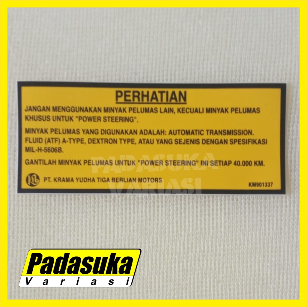 Jual Stiker Sticker Perhatian Kuning Minyak Pelumas PS110 PS125 TURBO ...