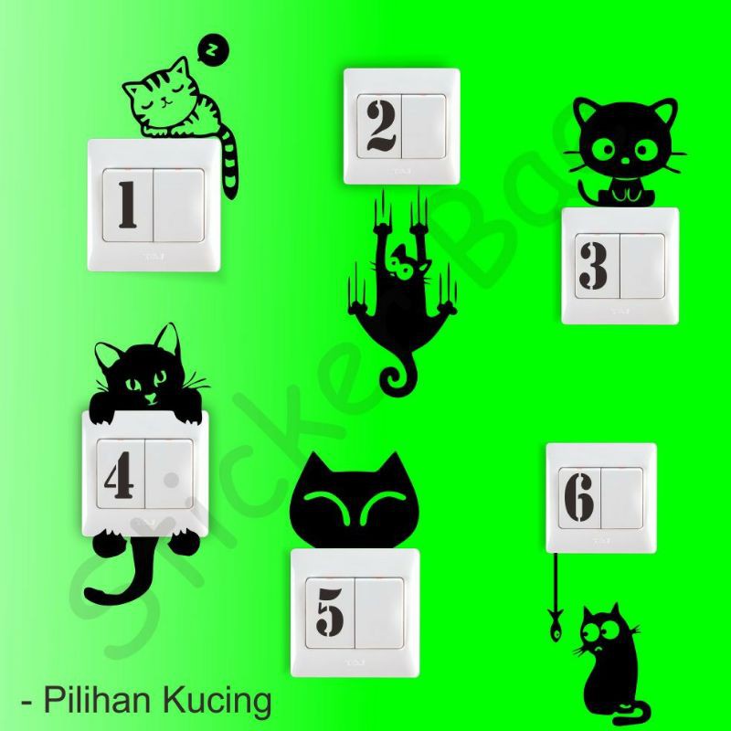 Jual Stiker KUCING saklar dinding kucing cutting sticker | Shopee Indonesia