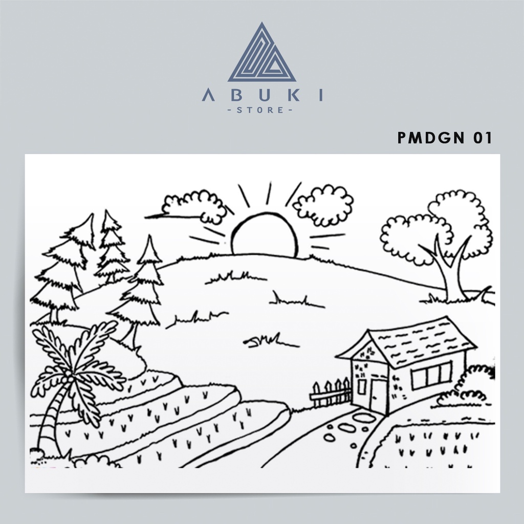 Jual Gambar Edukasi / Gambar mewarnai Anak PAUD/TK/SD Tema PEMANDANGAN