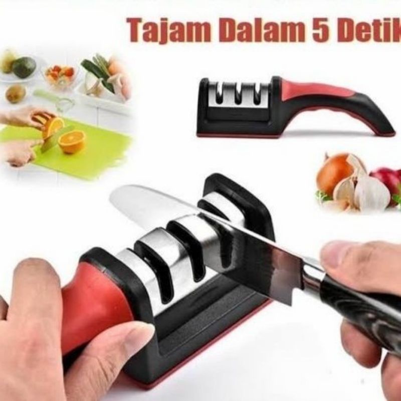 Kitchen Stone Two Grinding Wheels Sharpening Tool Knife Sharpener Batu Asah  Roller