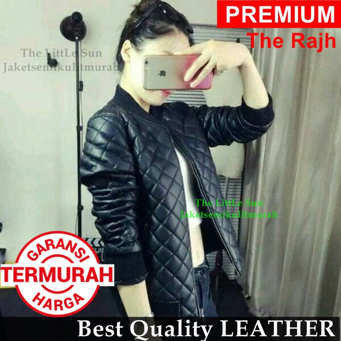 Jual Jaket Semi Kulit Rib Cewek Korea The Rajh Premium Leather | Shopee ...