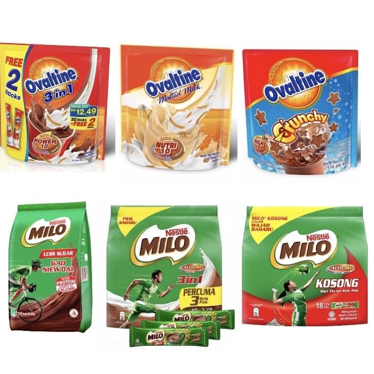 Jual Milo Malaysia / Ovaltine Malted Milk / Milo Gao Siew Dai Singapore / Ovaltine 3in1 Malaysia