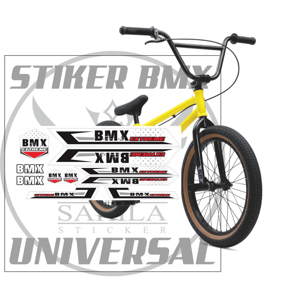 Jual STICKER SEPEDA BMX EXTREME 02 01 VARIASI SIMPLE PUTIH LIS HITAM ...
