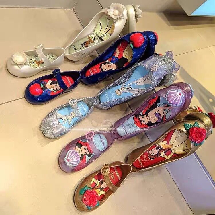 Jual MINI Melissa ORI 1:1 princess shoes ariel mermaid snow white