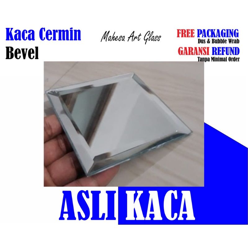 Jual 20 x 20 cm bevel 1 cm Persegi ASLI KACA Tebal 3mm - FREE PACKING ...