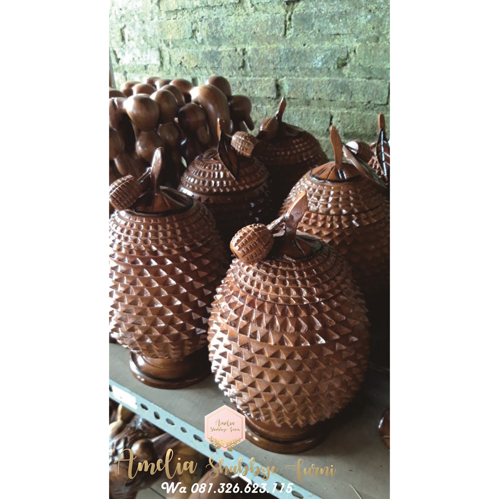 Jual Toples Hiasan Bentuk Buah Durian Bahan Kayu | Shopee Indonesia