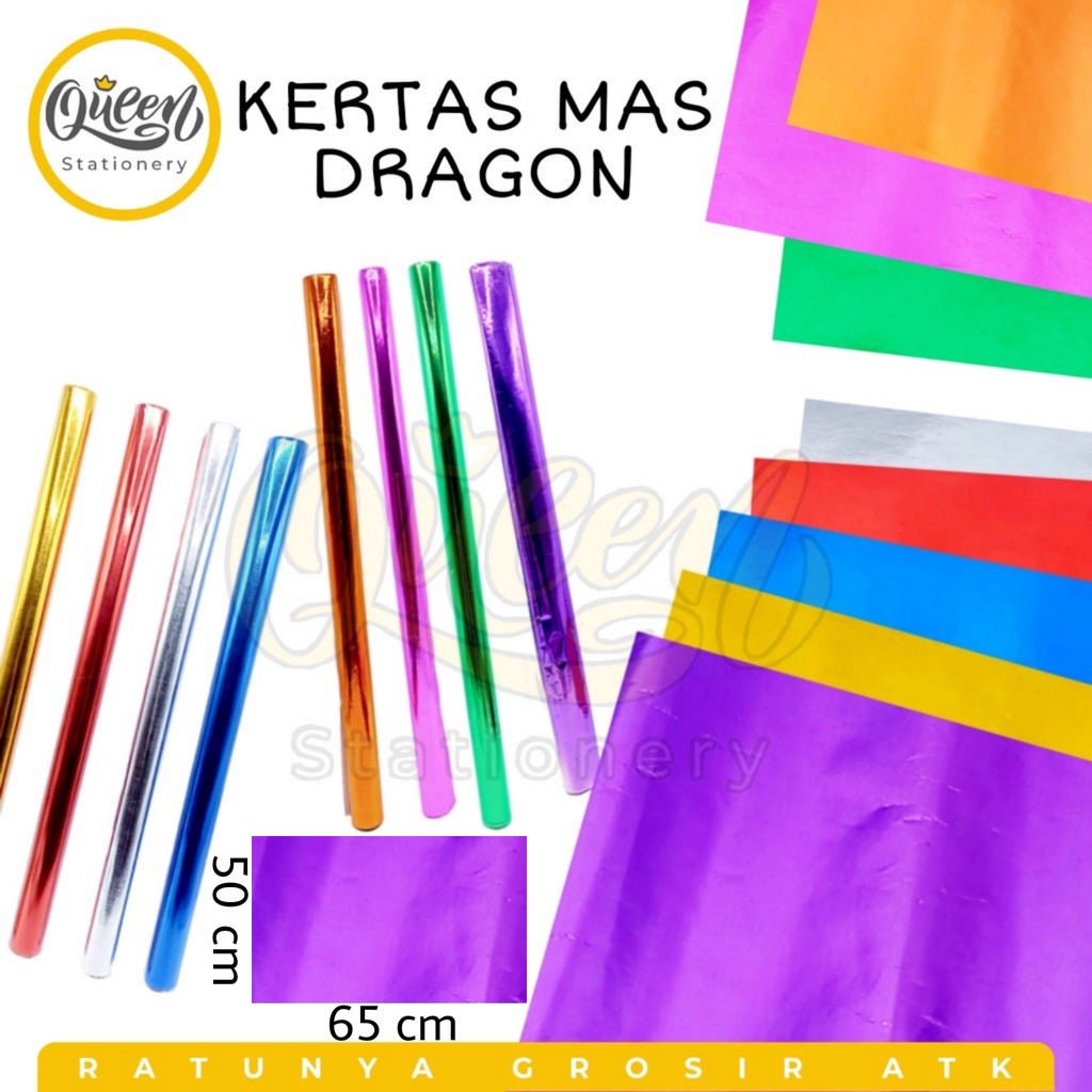 Jual 1 Gulung 5 Lembar Kertas Mas Dragon Kertas Kerajinan Kertas