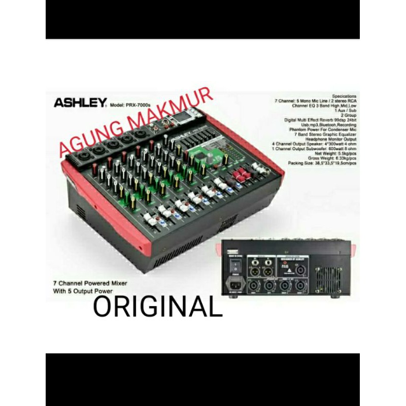 Jual Power Mixer Ashley PRX 7000S Original 7 Channel Bluetooth USB Shopee Indonesia