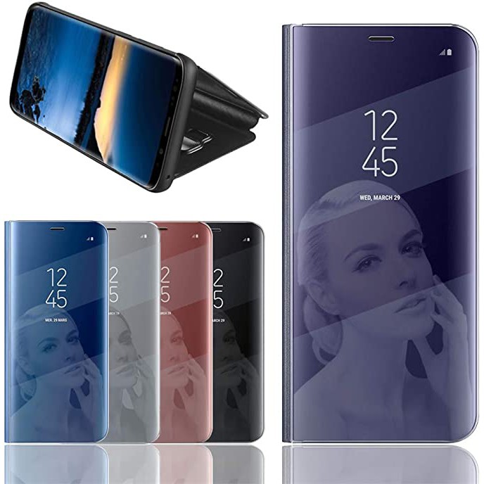 Hikissny Custodia OPPO Realme 7i Cover, Specchio Portafoglio Case Clear View Standing Cover Mirror Copertura Shell Flip Custodia Case Cover per OPPO Realme 7i, Oro rosa