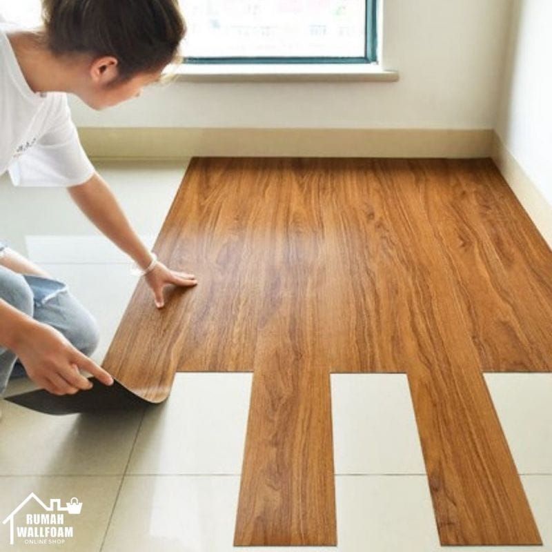 Lantai vinyl asli / flooring sudah ada lemnya tebal 1.8mm