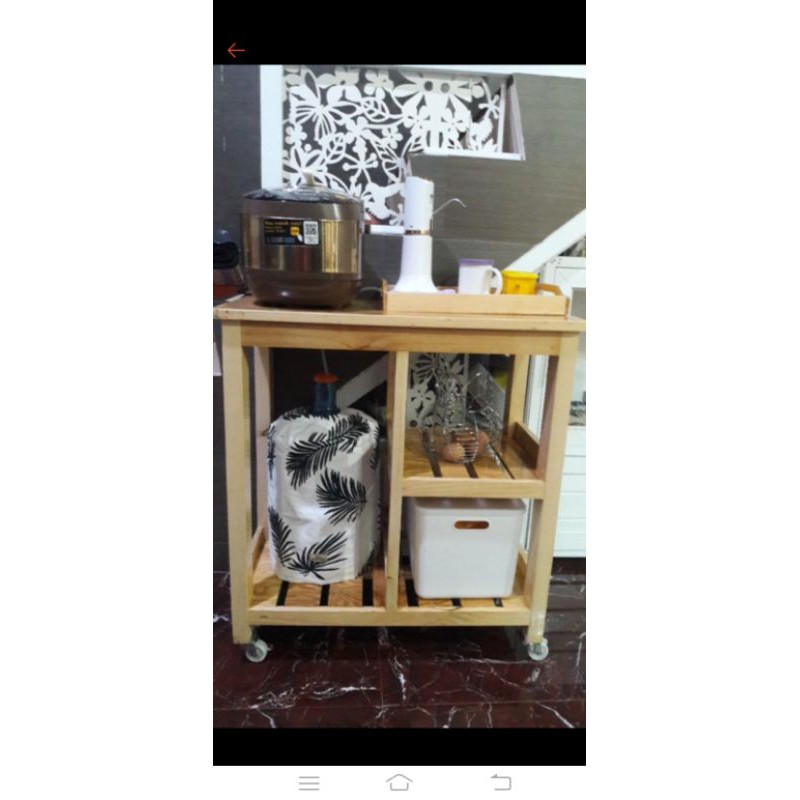 Jual meja susun tiga + roda jatibelanda/P75CM x L40CM x T75cm | Shopee ...