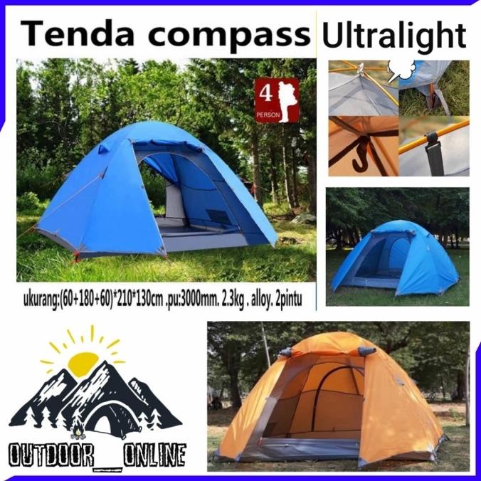 Jual Tenda Camping Compass Ultralight 4 Person Frame Alloy 25 Kg Shopee Indonesia 7607