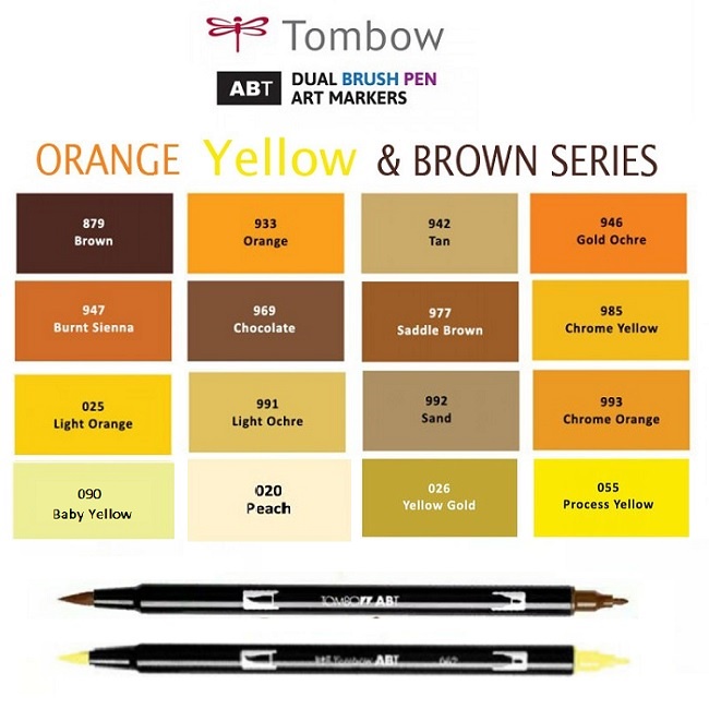 Tombow Dual Brush Pen - 025 - Light Orange