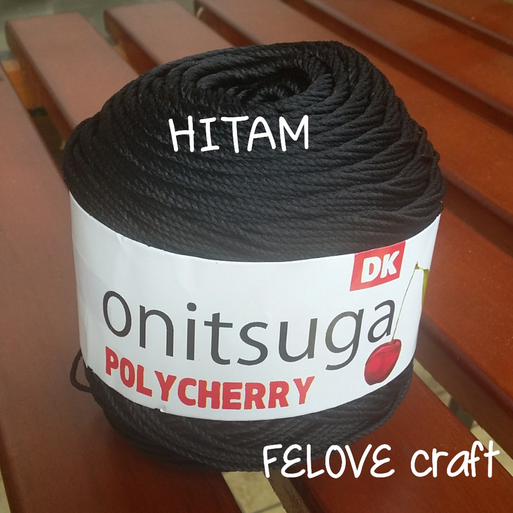 Jual Benang Rajut Onitsuga Polycherry Warna Hitam | Shopee Indonesia