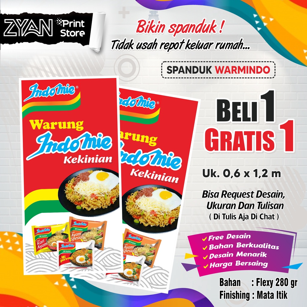 Jual Spanduk Banner Warmindo Warung Indomie Shopee Indonesia