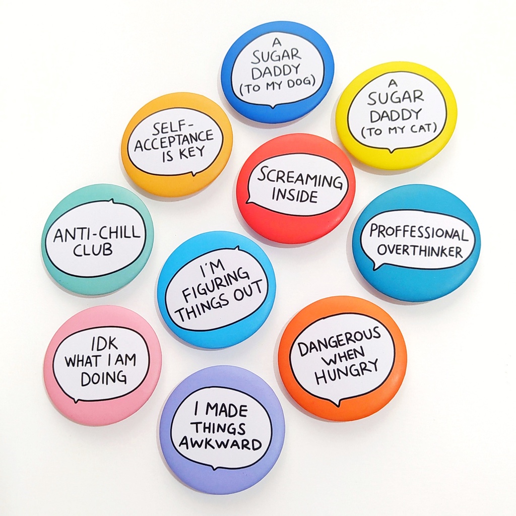 Jual ALPHA & LILO Speech Button Pin / Bros | Shopee Indonesia