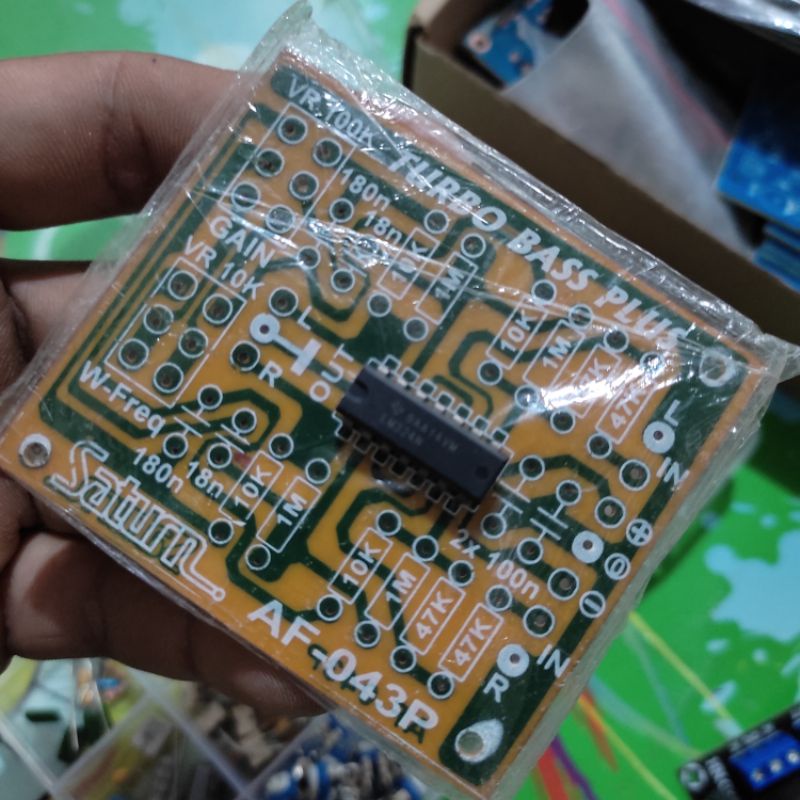 Jual pcb turbo bass lengkap dengan ic lm324 original texas instrument
