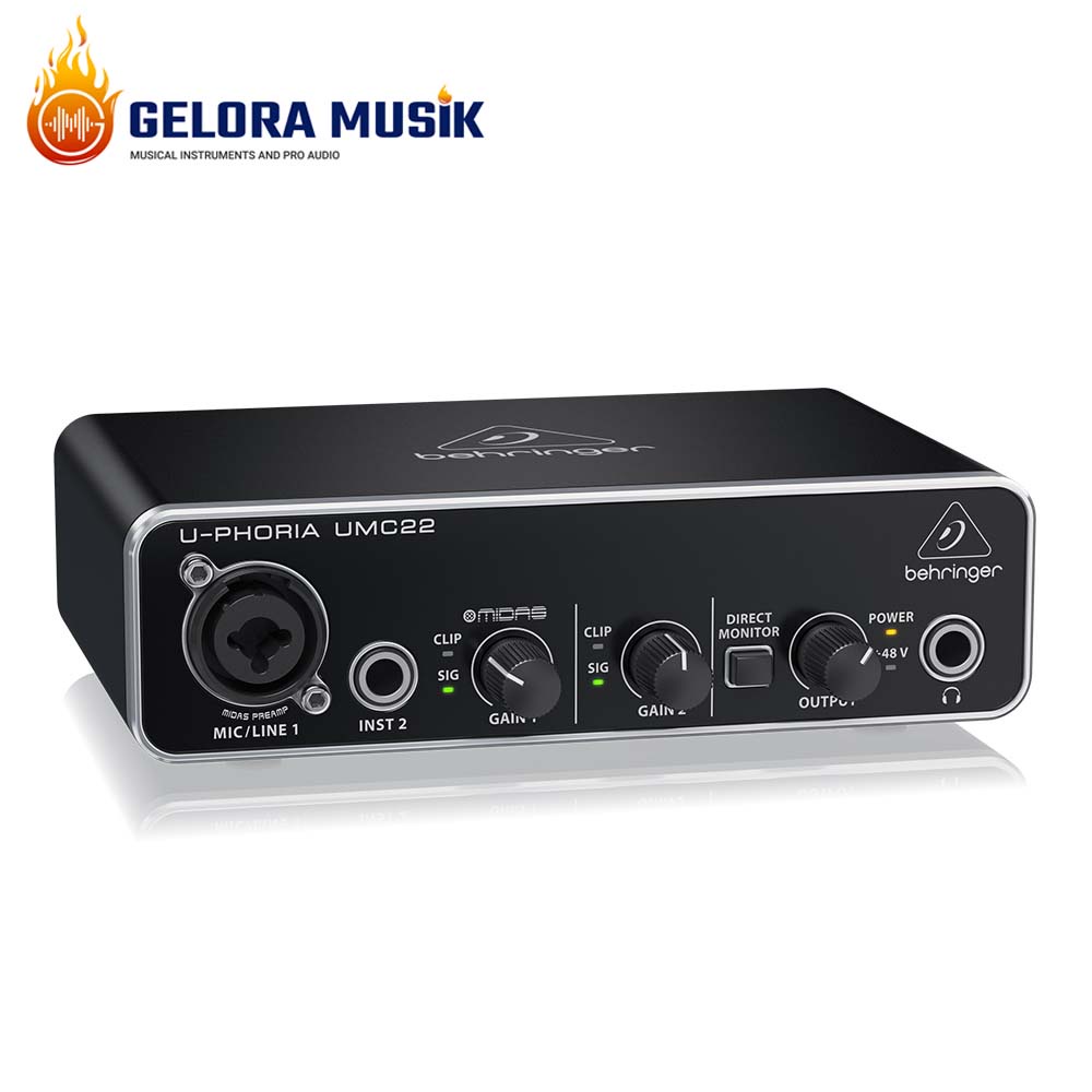 Jual Behringer UMC22 2 Channel USB Sound Card With Midas Preamp ...