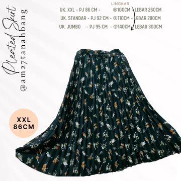 Rok Plisket Dewasa Motif Kembang Lily Premium Exclusive! Jumbo