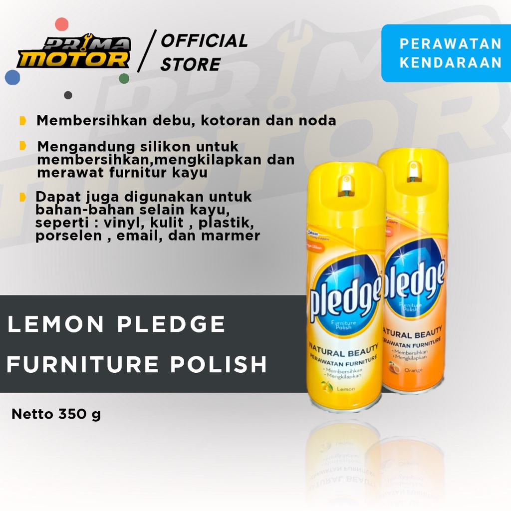 Jual Pledge Spray silicone pembersih motor/kayu/mebel 170 g / 350 g Shopee Indonesia