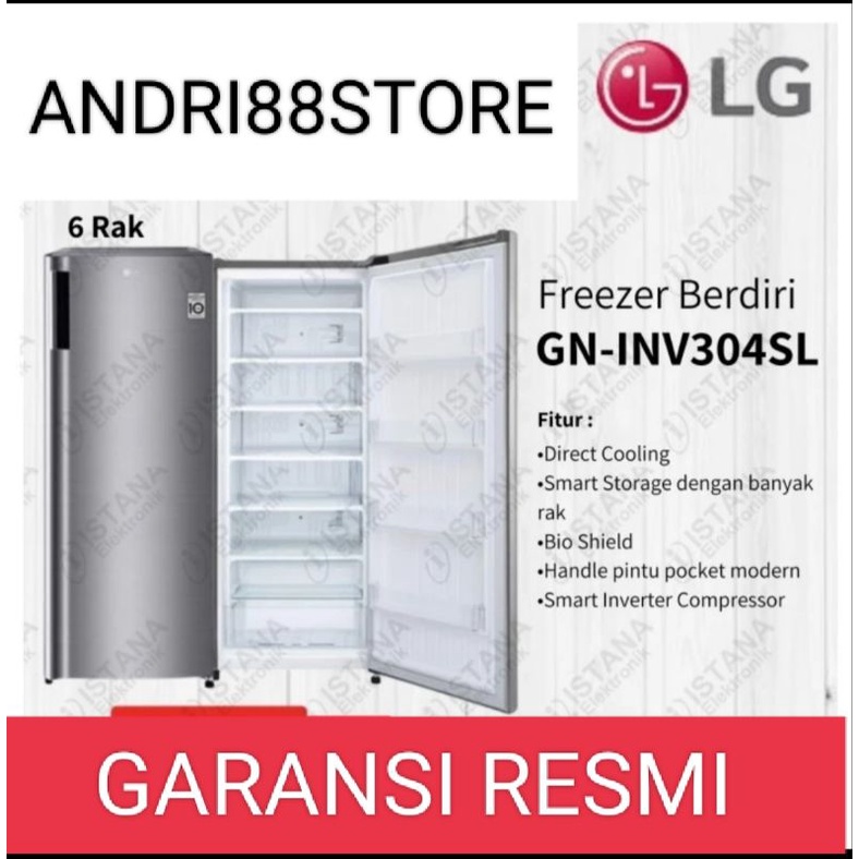 Jual Kulkas Lg Freezer Berdiri Rak Smart Inverter Liter Gn Inv Sl Shopee Indonesia