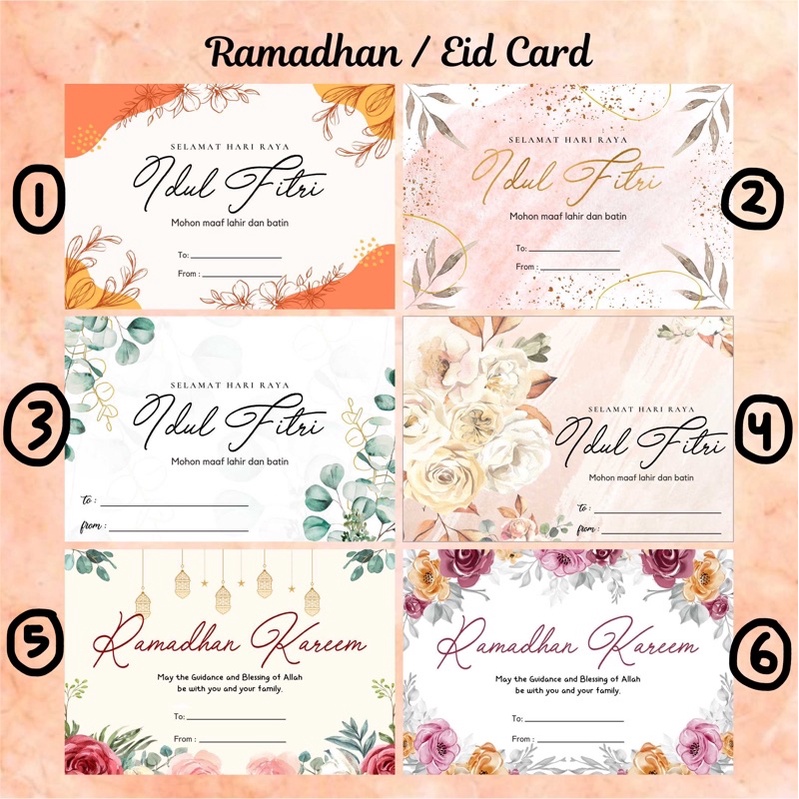 Jual KARTU UCAPAN IDUL FITRI RAMADHAN EID LEBARAN GREETING CARD 049 ...