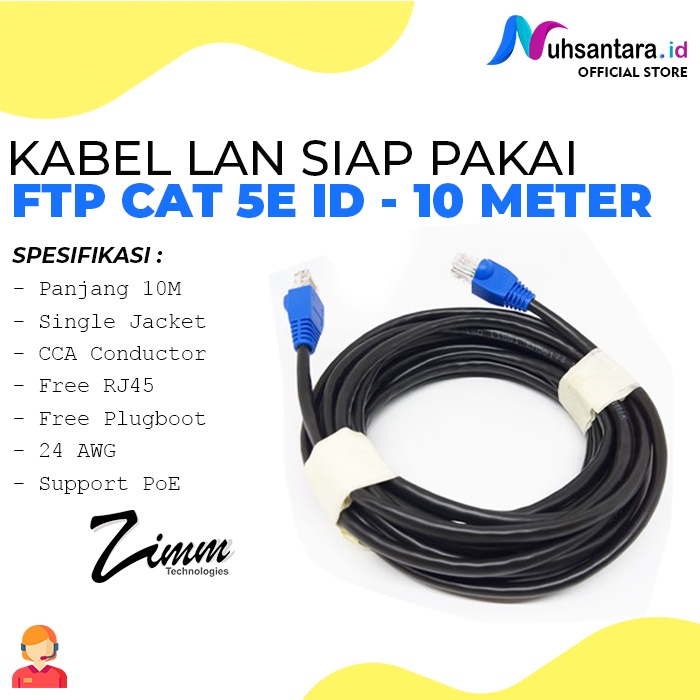 Jual [𝐎𝐑𝐈𝐆𝐈𝐍𝐀𝐋] Kabel LAN FTP Cat 5e 10m Kabel FTP Cat5e Panjang 10 ...
